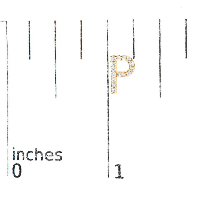Early 21st Century 10K Yellow Gold 1/10 Cttw Diamond 'P' Initial Stud Earring For Sale - Image 5 of 5