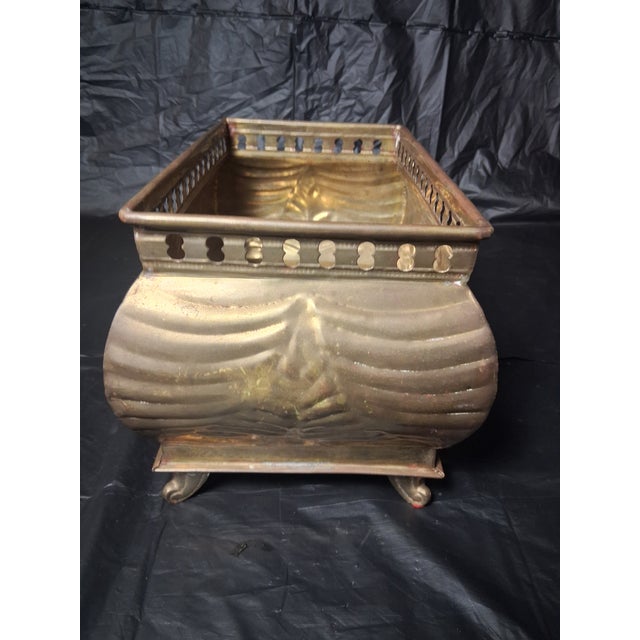 Mid Century Solid Brass Jardiniere / Planter / Cachepot For Sale - Image 4 of 10