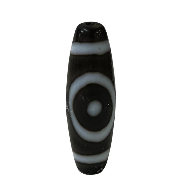 2000 - 2009 Chinese Handmade Agate Stone Pattern Oval Dzi Bead Pendant For Sale - Image 5 of 8