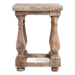 20th Century French Pedestal Side Table With Turned Legs France Mid 20th Century For Sale