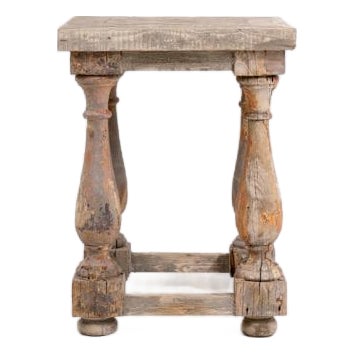 20th Century French Pedestal Side Table With Turned Legs France Mid 20th Century For Sale