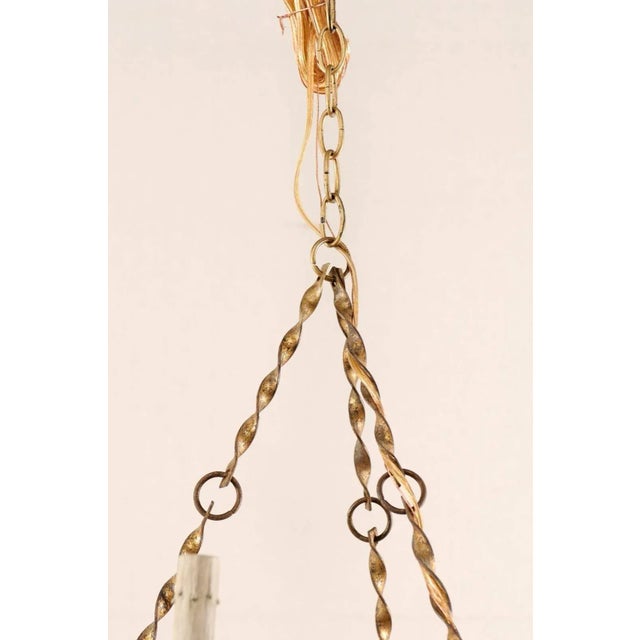 French Gold Six-Light Chandelier For Sale - Image 4 of 8