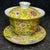 This is a stunning and delicate three-piece vintage Chinese tea set, known as a "Gaiwan" (lidded bowl). It consists of a...