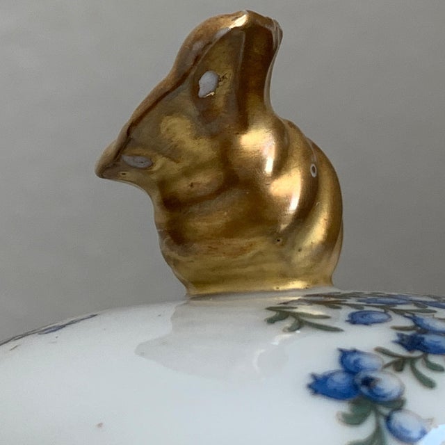Antique R. Delinières & Cie Limoges Gilt Porcelain Chocolate Pot With Shell Finial For Sale - Image 12 of 17