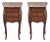 Early 20th Century Pair of French Marquetry Nightstands with Three Drawers and Bronze Hardware For Sale