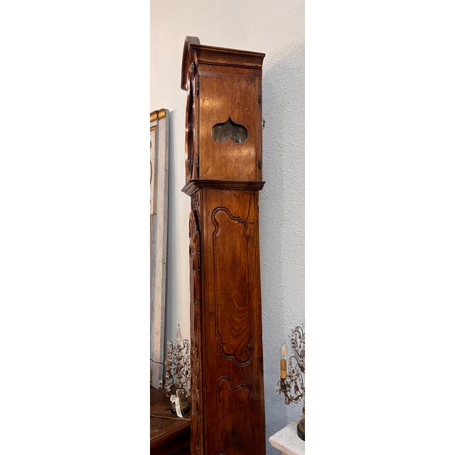 18th Century Tall French Cherry Horloge/ Case Clock For Sale - Image 10 of 12