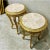 French French Style Nesting Side Tables – Set of 2 With Beige Finish, Marble Tops & Gold Leaf Details For Sale - Image 3 of 6