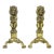 Late 19th Century Pair of Victorian Renaissance Revival Brass Lion Andirons For Sale