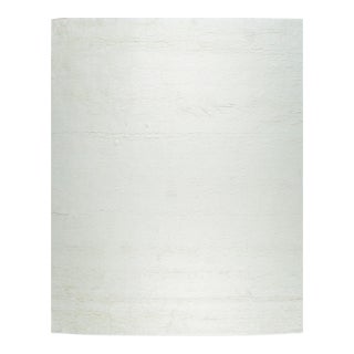 6x9 Willow Sarrah Ivory Solid Open Field Contemporary Handmade Wool Carpet Rug For Sale