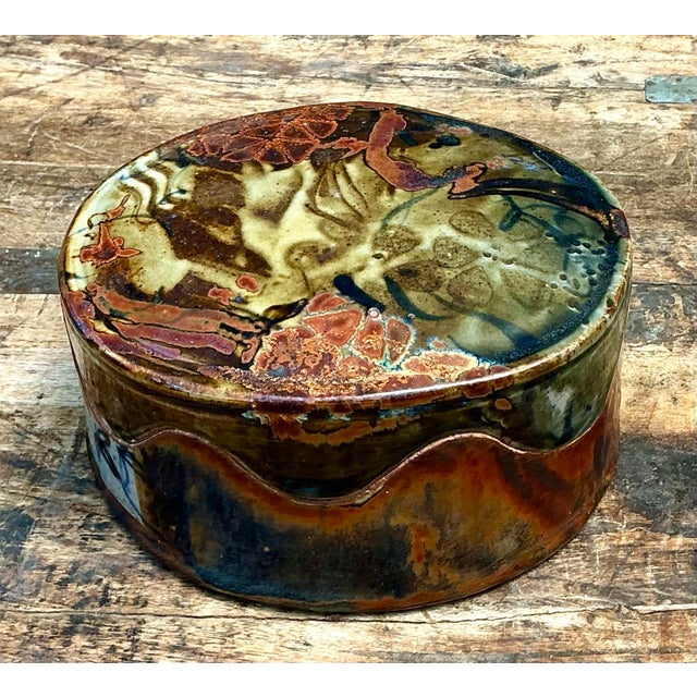 Vintage Original Studio Pottery Box For Sale - Image 10 of 12