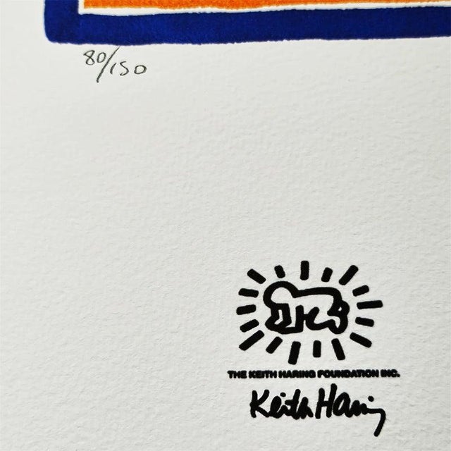 Paper Keith Haring, Figurative Composition, Limited Edition Lithograph, 1990s For Sale - Image 7 of 9