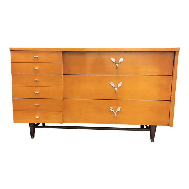MidCentury Modern Huntley Blonde Wood Lowboy Dresser Chairish