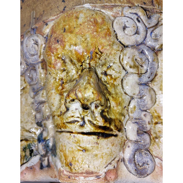 Contemporary George Gilbert Sculpture Ceramic Pottery Gothic Faces Large Accent Bowl For Sale - Image 13 of 17