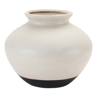 Two Tone Ceramic Vase 9"D For Sale