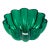 Vintage Oversized Villeroy & Boch 'Neptun' Emerald Green Fluted Crystal Bowl, Made in Germany For Sale
