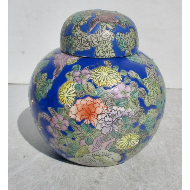 Chinese Antique Qing Dynasty Famille Rose Blue Glaze For Sale - Image 3 of 11