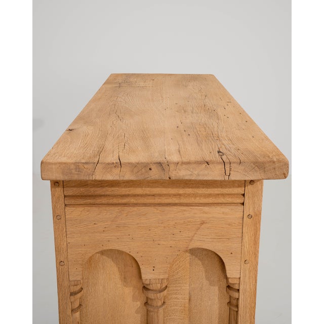 Wood Oak Brutalist Buffet, Antique, France, Circa 1970 For Sale - Image 7 of 12