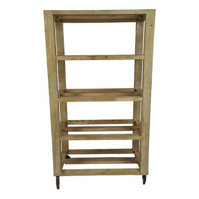 Patinated Wood Industrial Shelf, 1890s For Sale