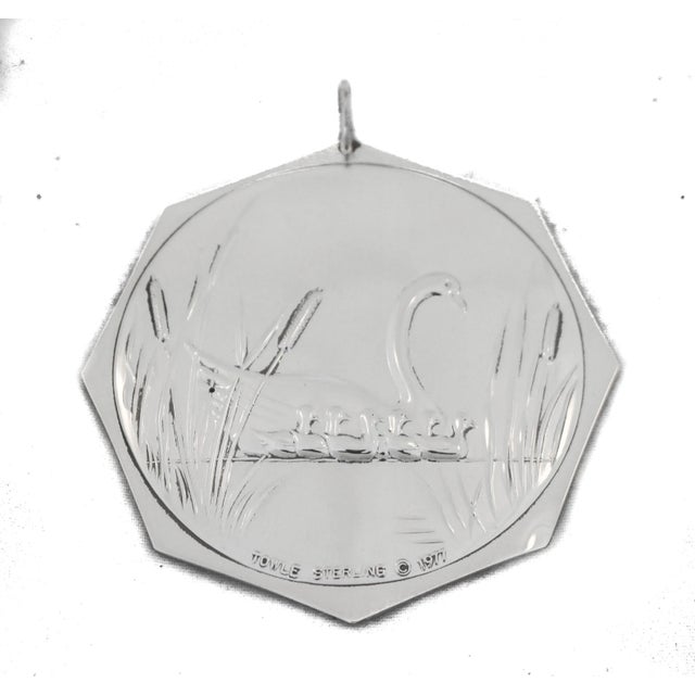 American 1970s Sterling Christmas Seven Swans Ornament For Sale - Image 3 of 5