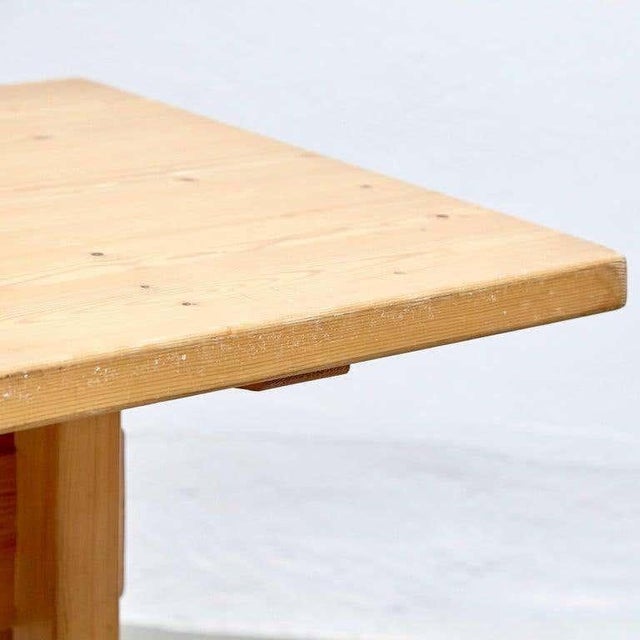 Large Table & Benches for Les Arcs attributed to Charlotte Perriand, 1960s, Set of 3 For Sale - Image 14 of 18