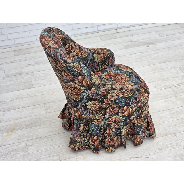 Danish Cocktail Lounge Chair in Furniture Jacquard Fabric, 1960s For Sale - Image 9 of 17