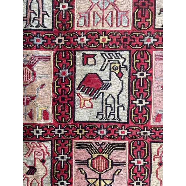 Silk Verneh Soumak Embroidered Flat Rug For Sale - Image 4 of 18