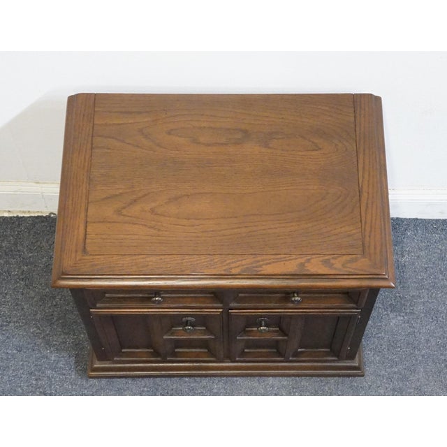 Century Furniture Solid Oak Spanish Mediterranean 26" Cabinet Nightstand For Sale - Image 10 of 13