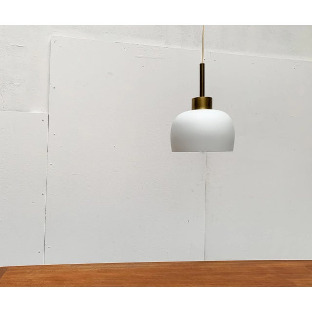 Mid-Century Danish Brass and Glass Pendant For Sale - Image 6 of 18