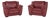 Red Leather Lounge Chairs from Natuzzi, Set of 2 For Sale