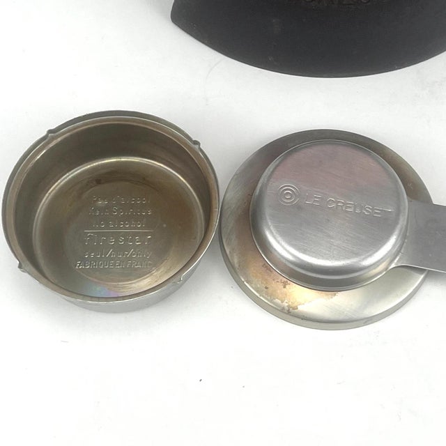 Vintage Red Fondue Set in Enameled Cast Iron Cousances by Le Creuset, 1980s For Sale - Image 4 of 16