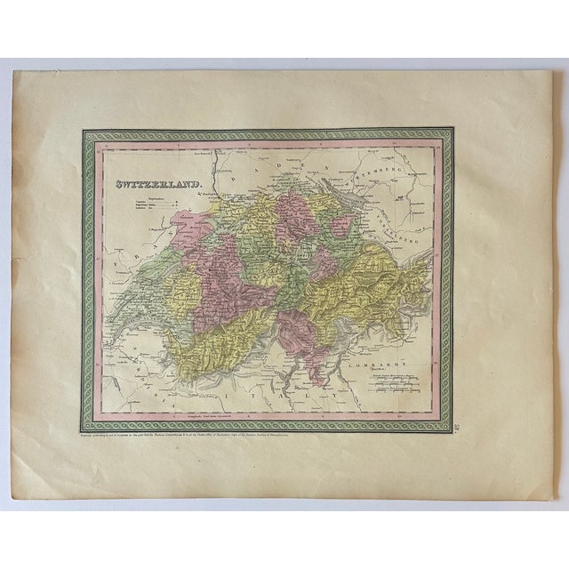 Mid 19th Century Switzerland Original Map by Mitchell, 1846 For Sale - Image 5 of 5