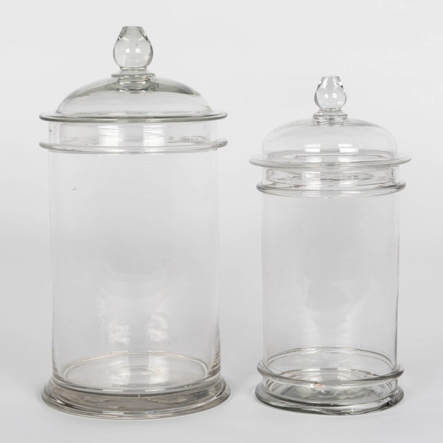 French Mid-Century Modern Glass Apothecary Jars, Set of 2 For Sale In Orlando - Image 6 of 11