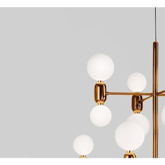 Aballs 8 Golden Suspension Lamp in Metal and Glass by Jaime Hayon for Parachilna For Sale - Image 6 of 11