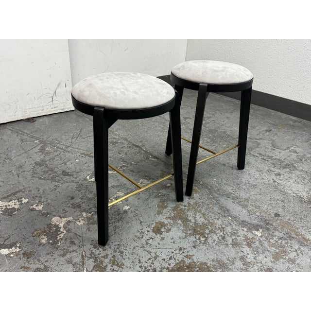 Contemporary Custom Design Stanton Counter Stools, Pair For Sale - Image 3 of 12