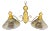 Georgian Brass Two Flared Glass Shades Pendant or Chandelier For Sale