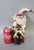 Vintage Mark Roberts Christmas Fairy ornament, circa 2000–2005, richly dressed in an ivory, red and gold holiday costume...