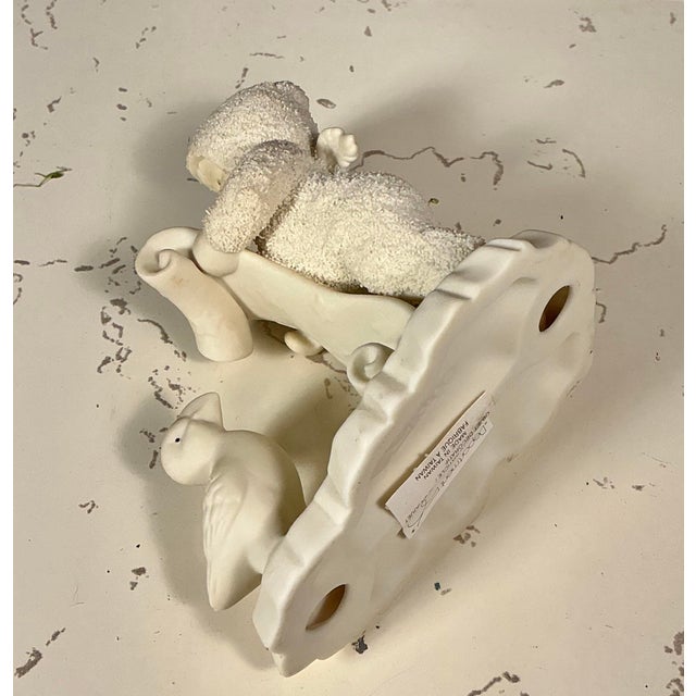 Ceramic Vintage Department 56 "Snowbabies" Figurine "Are You on My List? In Original Packinging, Retired 1998 For Sale - Image 7 of 11