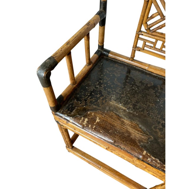 Mid-Century Modern Pavillion Chinoiserie Bamboo Armchair, 1950 For Sale - Image 6 of 9