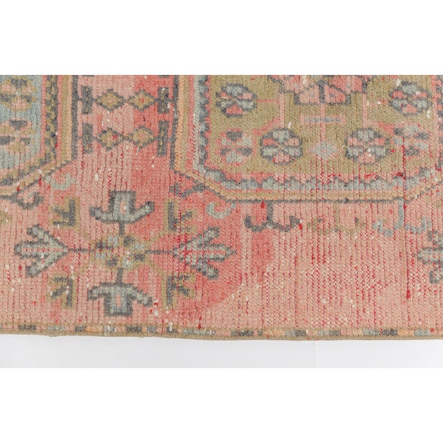 1950s Muted Pale Pink Turkish Runner For Sale - Image 6 of 10