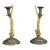 A Pair Black Forest Candle Holders With Pewter Base and Spout, Germany Ca. 1860s For Sale