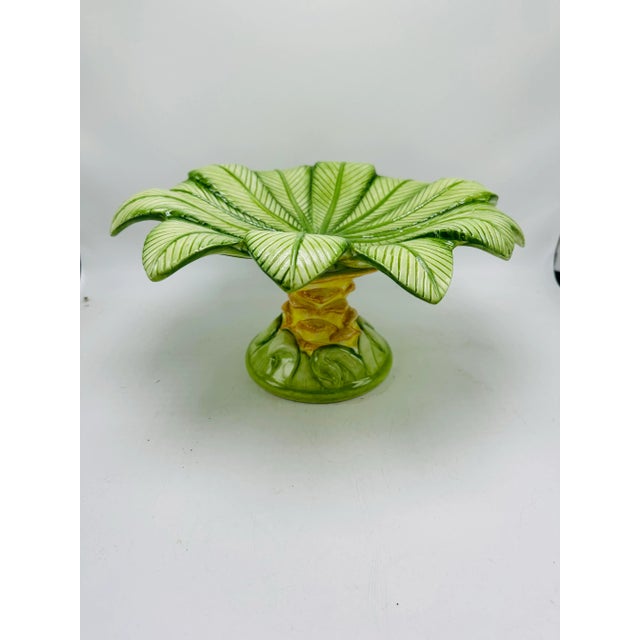 Ceramic Vintage Coastal Italian Ceramic Palm Tree Bowl For Sale - Image 7 of 7
