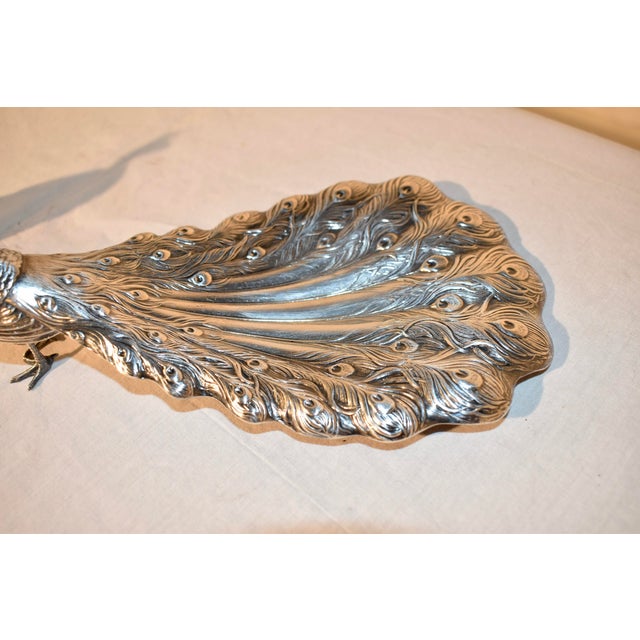 Pair of Signed Sterling Silver Peacock Dishes From Gorham, Circa 1920 For Sale - Image 11 of 12
