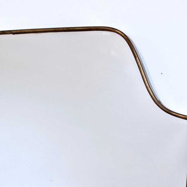 1960s Vintage Italian Wall Mirror with Brass Frame by Gio Ponti, 1960s For Sale - Image 5 of 13