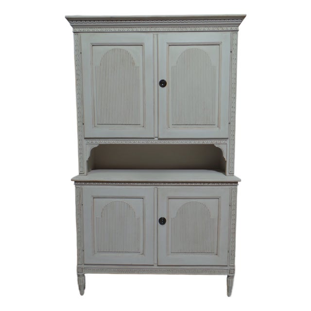 Swedish Gustavian Style 4 Door Hutch For Sale