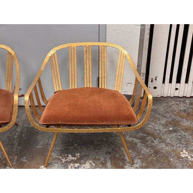 Cb2 Gala Gold Lounge Chairs, Pair. For Sale In San Francisco - Image 6 of 12