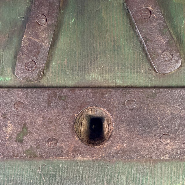 Late 19th Century Late 19th Century Wood Block With Metal Handle Circus Pole Support For Sale - Image 5 of 6