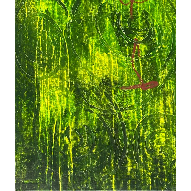 Luis Kaiulani Abstract Painting on Canvas Titled Genesis 1361 Offered for sale is an abstract painting by Miami-based...