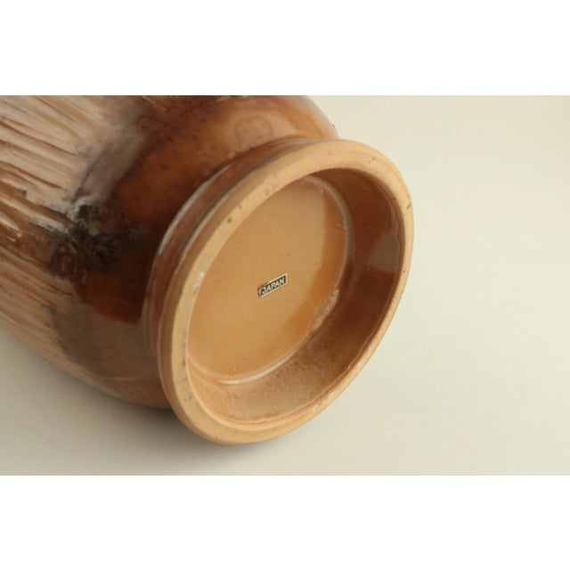 Brown Mid-Century Japanese Artisan Stoneware Vase For Sale - Image 8 of 9