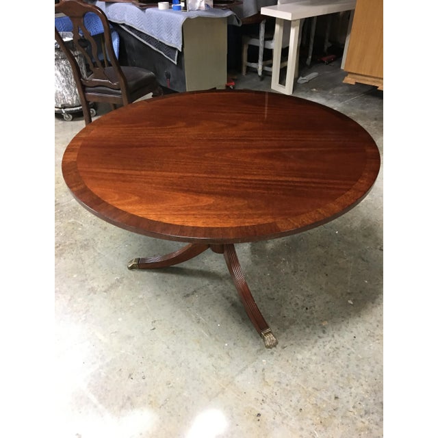 2020s 48” Round Mahogany Georgian Style Accent Foyer Table by Leighton Hall - Showroom Sample For Sale - Image 5 of 8