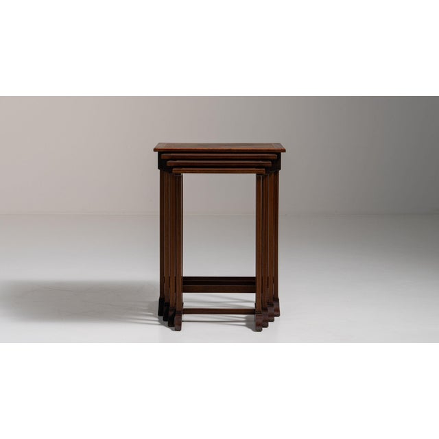 Brown 1960-1969 France Rich Walnut Brown Carved Walnut Console Table For Sale - Image 8 of 11